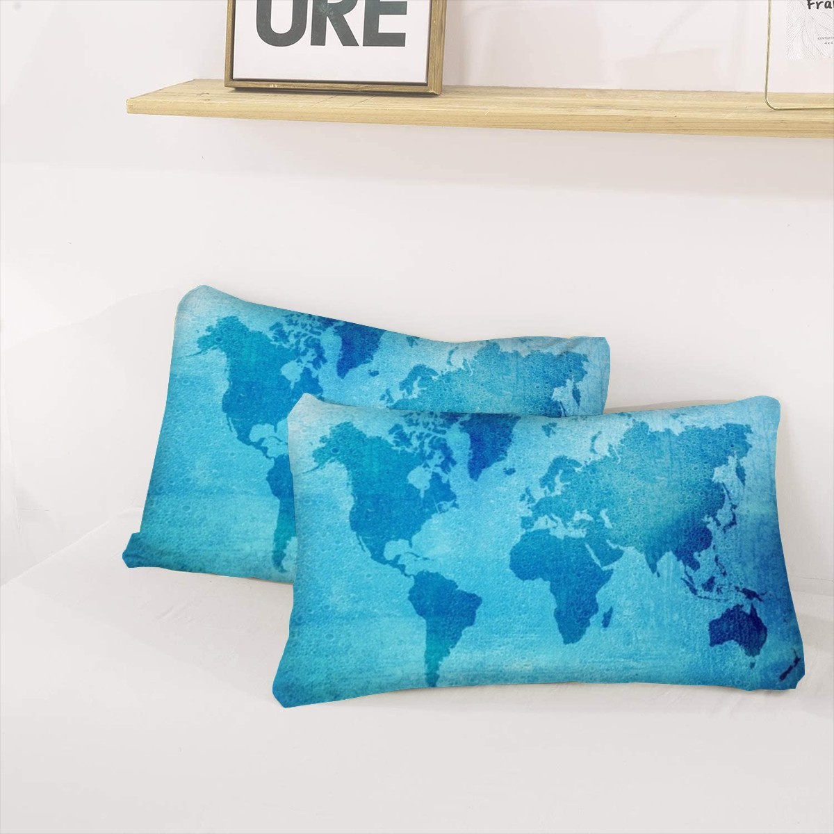 World Map Quilt Cover + Pillow Case - Image 4