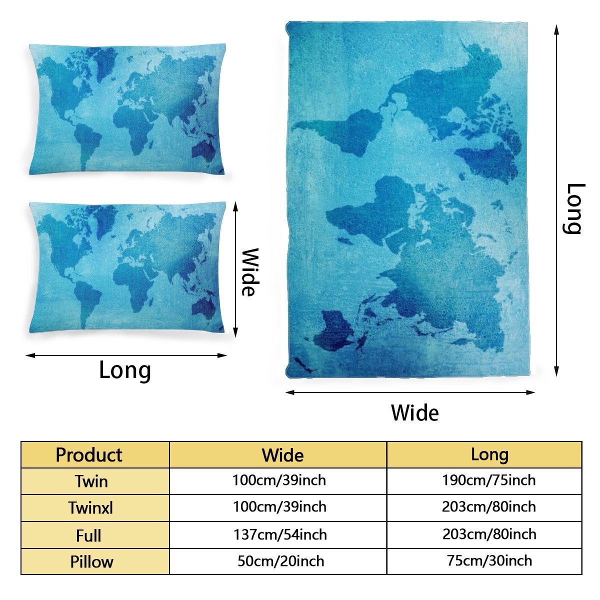 World Map Quilt Cover + Pillow Case - Image 5